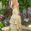 Ava Presley 43081 - Strapless Tiered Ruffle Brocade Gown