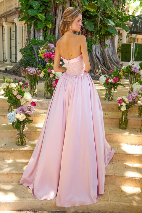 Ava Presley 47363 - Bow Detail Embellished Ball Gown