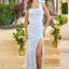 Ava Presley 47370 - Floral Lace Bow Strap Gown