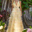 Ava Presley 47413 - Floral Tiered Tulle Halter Prom Gown
