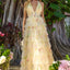 Ava Presley 47413 - Floral Tiered Tulle Halter Prom Gown