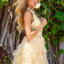 Ava Presley 47413 - Floral Tiered Tulle Halter Prom Gown