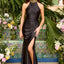 Ava Presley 47378 - Crystal Halter Ruched Prom Gown