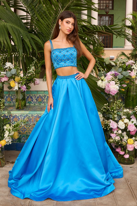 Ava Presley 42531 - Two Piece Beaded Satin Ball Gown