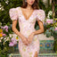 Ava Presley 42533 - Floral Embellished Puff Sleeve Prom Gown