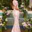 Ava Presley 42533 - Floral Embellished Puff Sleeve Prom Gown