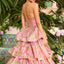 Ava Presley 42555 - Strapless Floral Ball Gown with Tiered Ruffles