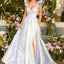 Ava Presley 42557 - Floral A-Line Prom Gown Featuring Ruffled Straps
