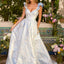 Ava Presley 42557 - Floral A-Line Prom Gown Featuring Ruffled Straps
