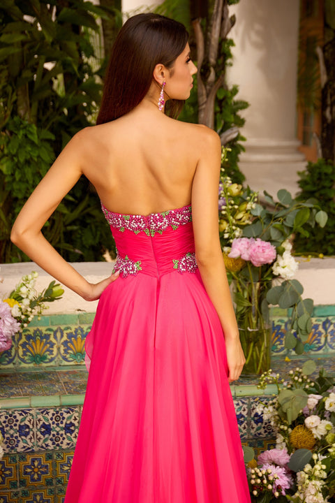 Ava Presley 42650 - Strapless Floral Beaded Prom Gown