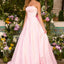 Ava Presley 43010 - Striped Ball Gown Featuring Oversized Back Bow