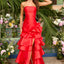 Ava Presley 43015 - Straight Neckline Tiered Ruffle Prom Dress