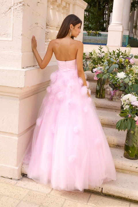 Ava Presley 43019 - Strapless Floral Applique Tulle Ball Gown