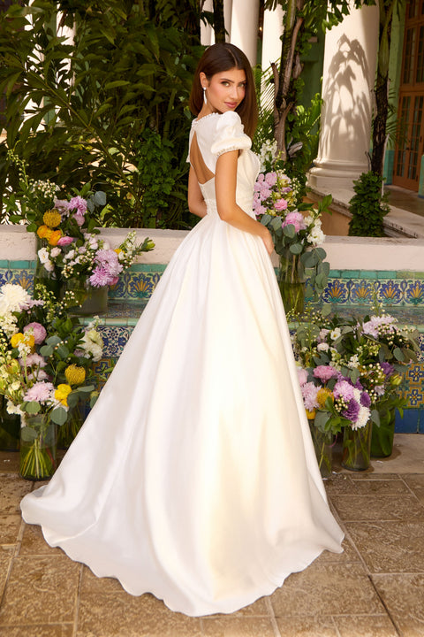 Ava Presley 43023 - Puff Sleeve A Line Prom Gown