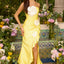 Ava Presley 43026 - Floral Embellished Mermaid Gown Featuring Ruffled Slit