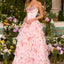 Ava Presley 43034 - Floral Print Tiered Ruffle Corset Prom Gown