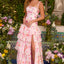 Ava Presley 43035 - Square Neckline Layered Floral Prom Gown