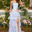 Ava Presley 43035 - Square Neckline Layered Floral Prom Gown