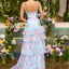 Ava Presley 43035 - Square Neckline Layered Floral Prom Gown