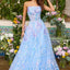 Ava Presley 47193 - Strapless Aline Dress Watercolor Floral Beading