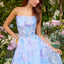 Ava Presley 47193 - Strapless Aline Dress Watercolor Floral Beading
