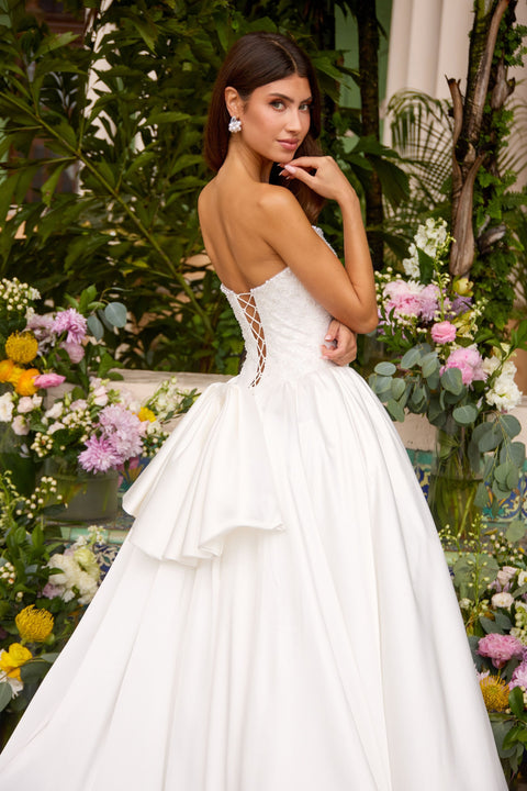 Ava Presley 47364 - Straight Neckline Gown with Peplum Detail