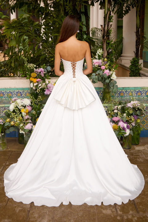 Ava Presley 47364 - Straight Neckline Gown with Peplum Detail
