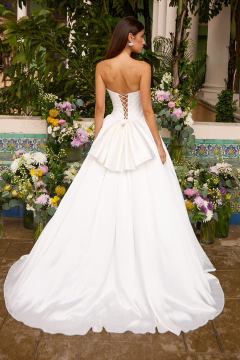 Ava Presley 47364 - Straight Neckline Gown with Peplum Detail