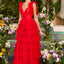 Ava Presley 47366 - Sweetheart Tiered Ruffle Bow Strap Gown