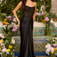 Ava Presley 47368 - Sheer Corset Bodice Draped Satin Gown