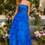 Ava Presley 47373 - Layered Ruffle Gown High Slit Detail