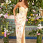 Ava Presley 47396 - Strapless Floral Sequin Gown Bow Train