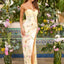 Ava Presley 47396 - Strapless Floral Sequin Gown Bow Train