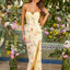 Ava Presley 47396 - Strapless Floral Sequin Gown Bow Train