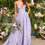 Ava Presley 47399 - Shimmering A-Line Prom Gown Plunging Neckline