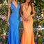 Ava Presley 47410 - Plunging Halter Neck Beaded Evening Gown