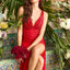 Ava Presley 47415 - Beaded V Neck Mermaid Prom Gown