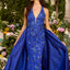 Ava Presley 47421 - Floral Beaded Halter Gown with Overskirt