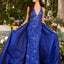 Ava Presley 47421 - Floral Beaded Halter Gown with Overskirt