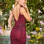 Ava Presley 47442 - Embellished Column Gown with Plunging Neckline