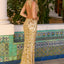 Ava Presley 47444 - Mirror Embellished Halter Neck Fitted Gown