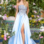 Ava Presley 47451 - Floral Embellished Satin A Line Prom Gown