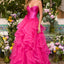 Ava Presley 47462 - Floral Applique Ball Gown with Ruffles