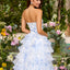 Ava Presley 47483 - Strapless Floral Print Tiered Ruffle Gown