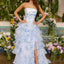Ava Presley 47483 - Strapless Floral Print Tiered Ruffle Gown
