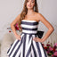 Ava Presley 26308 strapless fit-and-flare dress with bold stripes