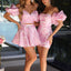 Ava Presley 26391 off-the-shoulder mini dress with puff sleeves