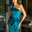 Ava Presley 26413 one-shoulder cocktail dress with floral shoulder detail