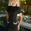 Ava Presley 26702 sophisticated mini dress with high neckline