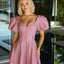 Ava Presley 26704 pink mini dress with puff sleeves